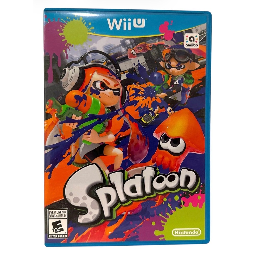 Splatoon Nintendo Wii U Complete w/ Case Tested Working 2015 NTSC-U